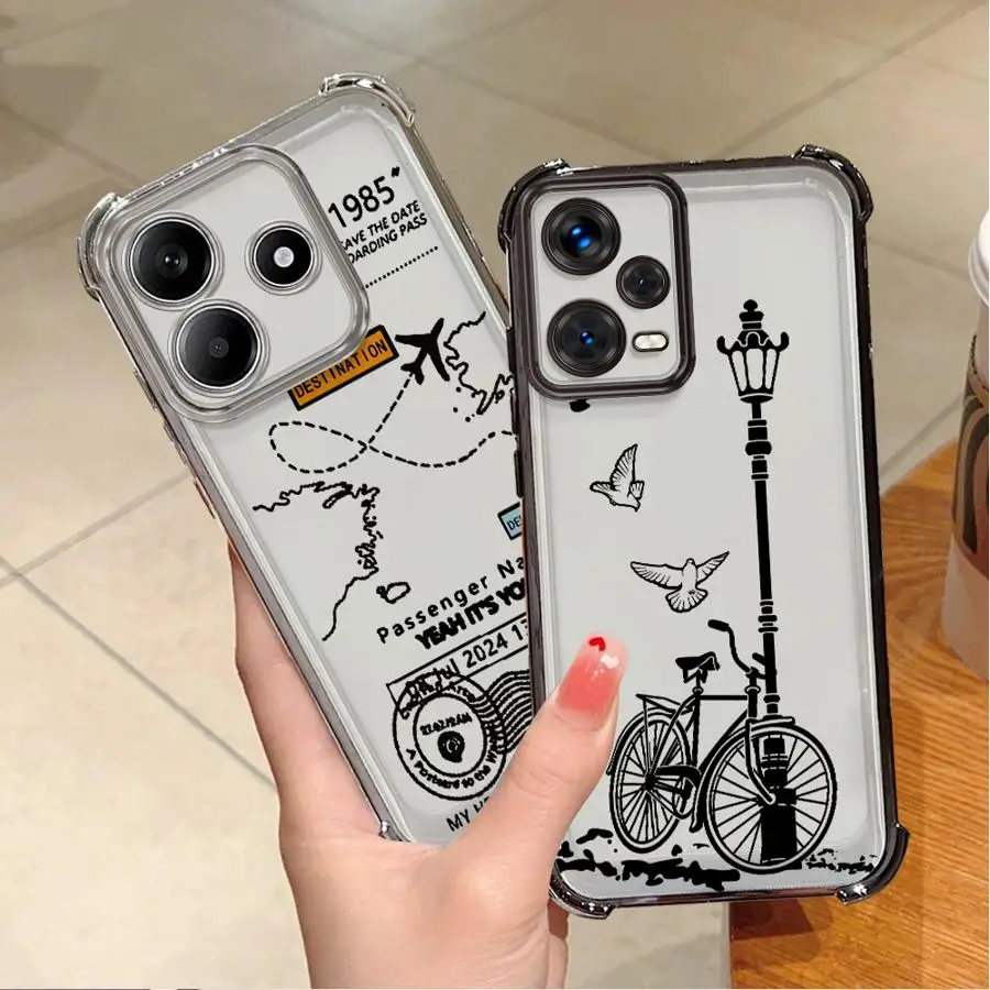 Vereenvoudigde reiskaarthoes voor Xiaomi Redmi K80 5G K80 Pro A3 14C A3X A5 13C Clear Cover