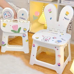 Portable Creative Rabbit Folding Rabbit Ear Backrest Chair with Sticker Changing Shoes Sofa Footrest Stool Bench Home Decoration