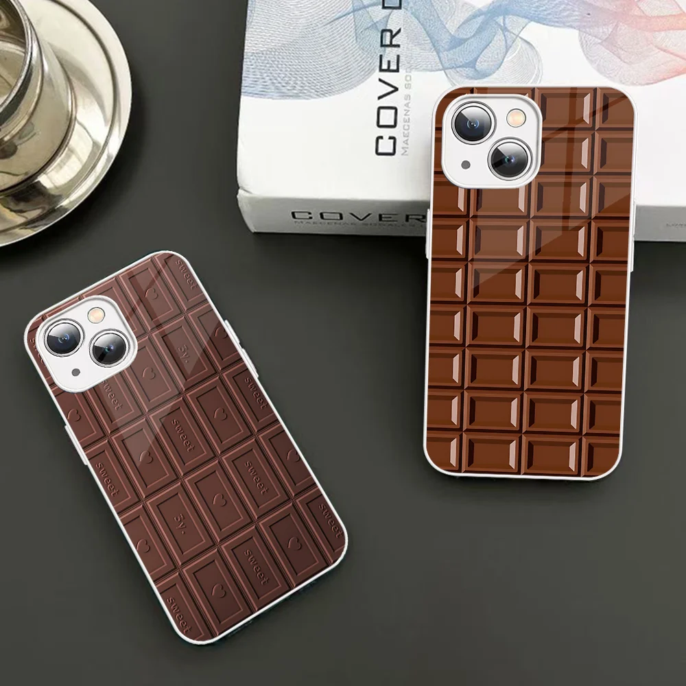 Cookies Chocolate Aad Waffle Phone Case Tempered Glass For Iphone 14 13 12 11 Pro Mini XS MAX 14Plus X XS XR Fundas