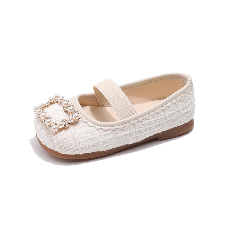 Unishuni ragazze scarpe eleganti principessa Bling Diamond Flats bambino Mary Jane scarpe per ragazza Kid scarpa Casual floreale con elastico