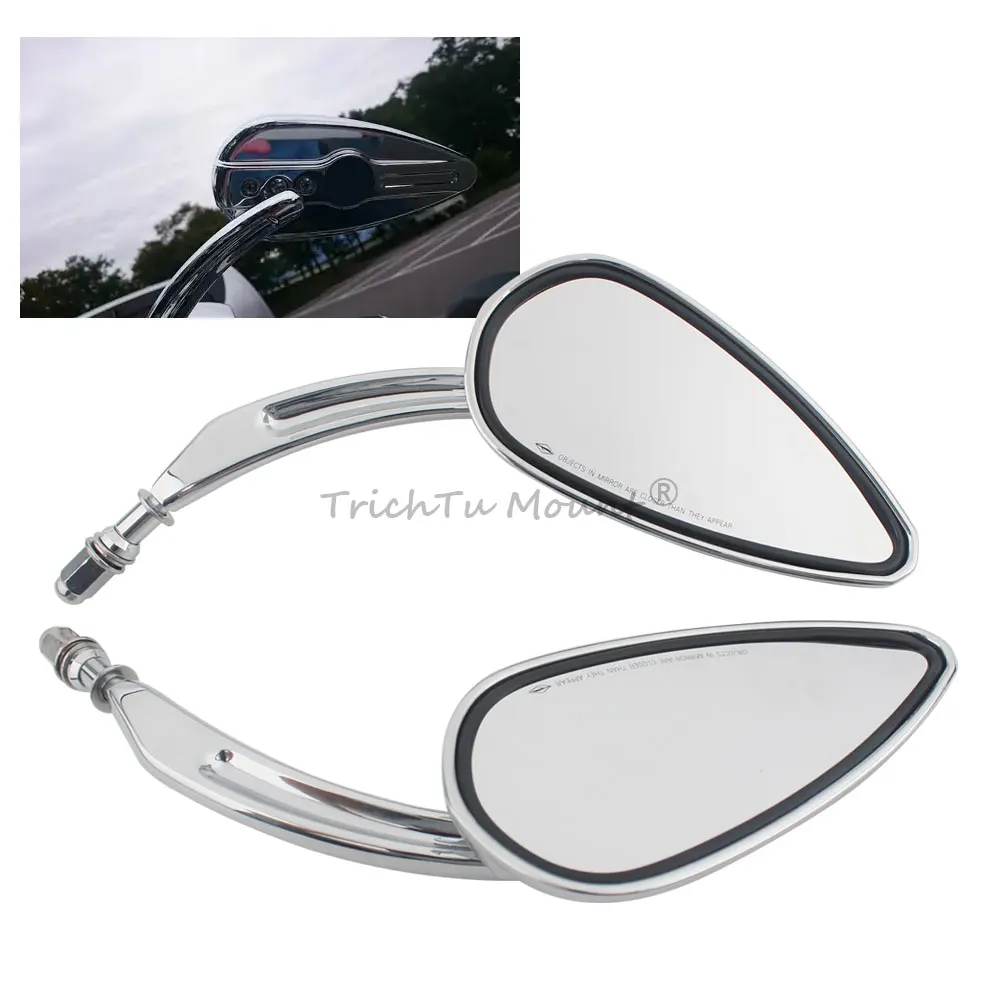 

For Harley 1982-later models 2023-later FLHXSE Motorcycle Black/Chrome 8MM Rearview Mirror with bolts Aluminum 360 ° Rotation