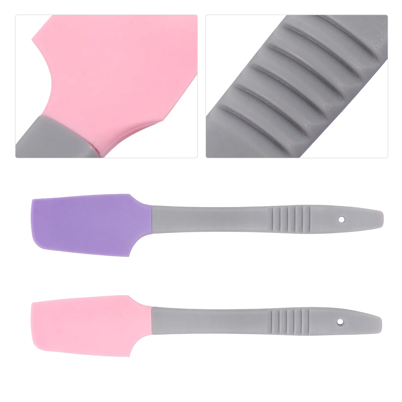 

2 Pcs Silicone Waxing Spatulas Purple Pink Scrape Wax Shovel Large Small Applicators Paste Stick Removal Long Handle
