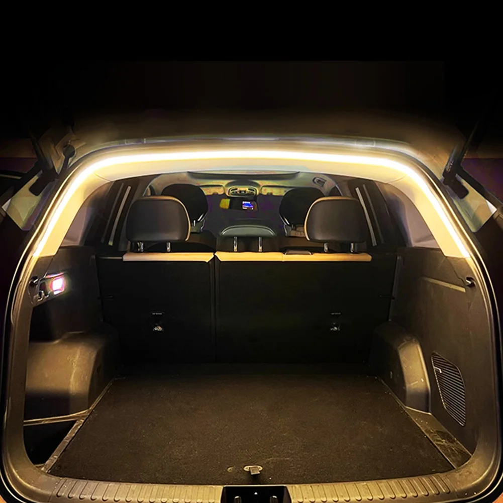 LED Dynamic Flowing Light Strip No Drilling Auto Sensor Tail Light Strip Car Trunk Ambient Lighting Strip for Truck Trunk Decor