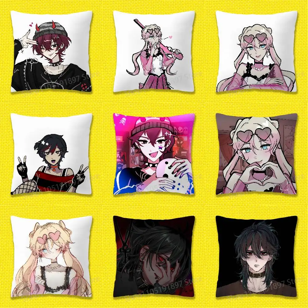 

Misaki Angel Ronin K-Killer C-Chat Throw Pillow Case For 45*45cm 40cm 55cm 50cm 30cm Square Car Pillowcase Shell