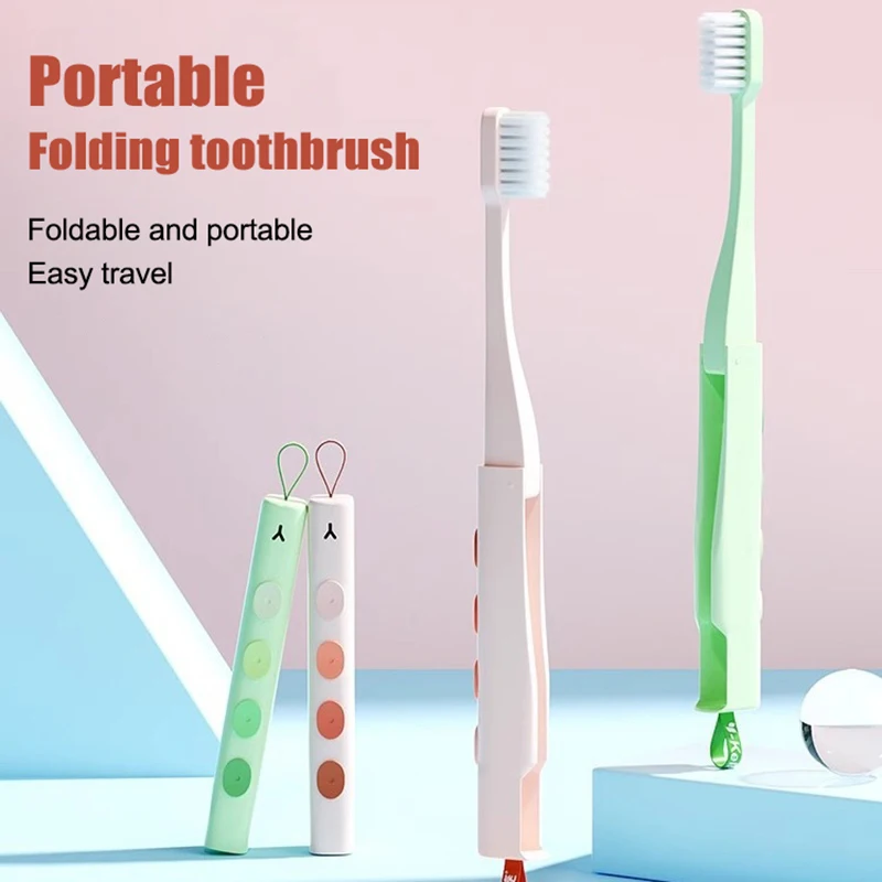 

1 шт. складная зубная щетка портативная для взрослых с мягкой щетиной пластиковая складная зубная щетка для путешествий бизнес зубная щетка инструменты для чистки полости рта