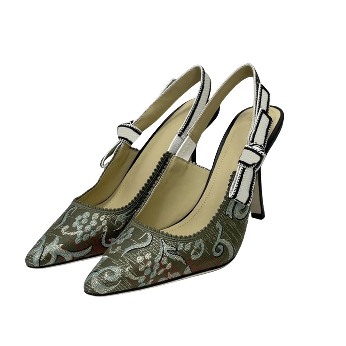 Top-Qualität, luxuriöse Damen-Sandale, lässig, Spitze, flach, modisch, bestickt, Muller-Schuhe, Designer-High-Heel mit Seiden-Ledersohle