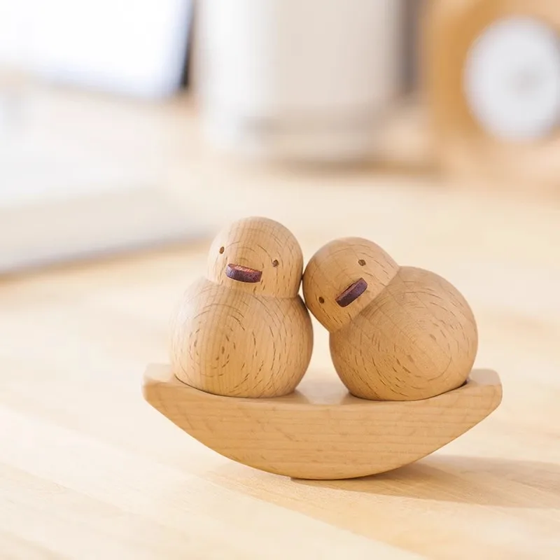 Friendship Boat Birthday Gift For Girlfriend Couple Best Friend Duckling Desktop Ornament Wooden Carving Decoration