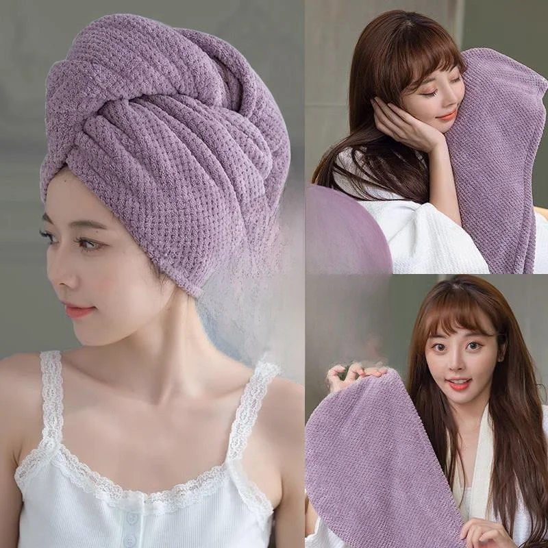 Thickened Super Absorbent Quick Dry Hair Towel Cap for Women 2 Pack Shampoo Head Towel New 2024 Hair Drying Cap Household