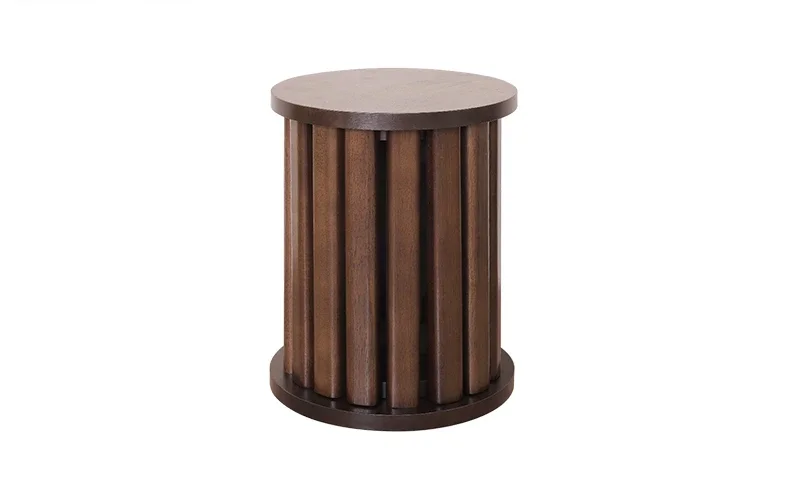 Solid wood stool household stackable combination round living room dining table storage