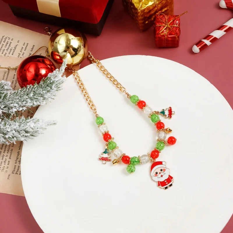 

Christmas Necklace For Ladies Santa Claus Style Multi Color Design Choker Style New Year Gift Jewelry Party Festival Gift