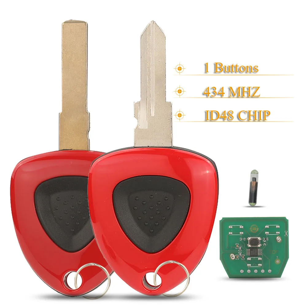 Jingyuqin 1 Buttons ID48 Chip 434MHz ASK 012432 TRWS46E Car Remote Key For Ferrari F430 F458 F612 F599 Auto Keys Fob Control