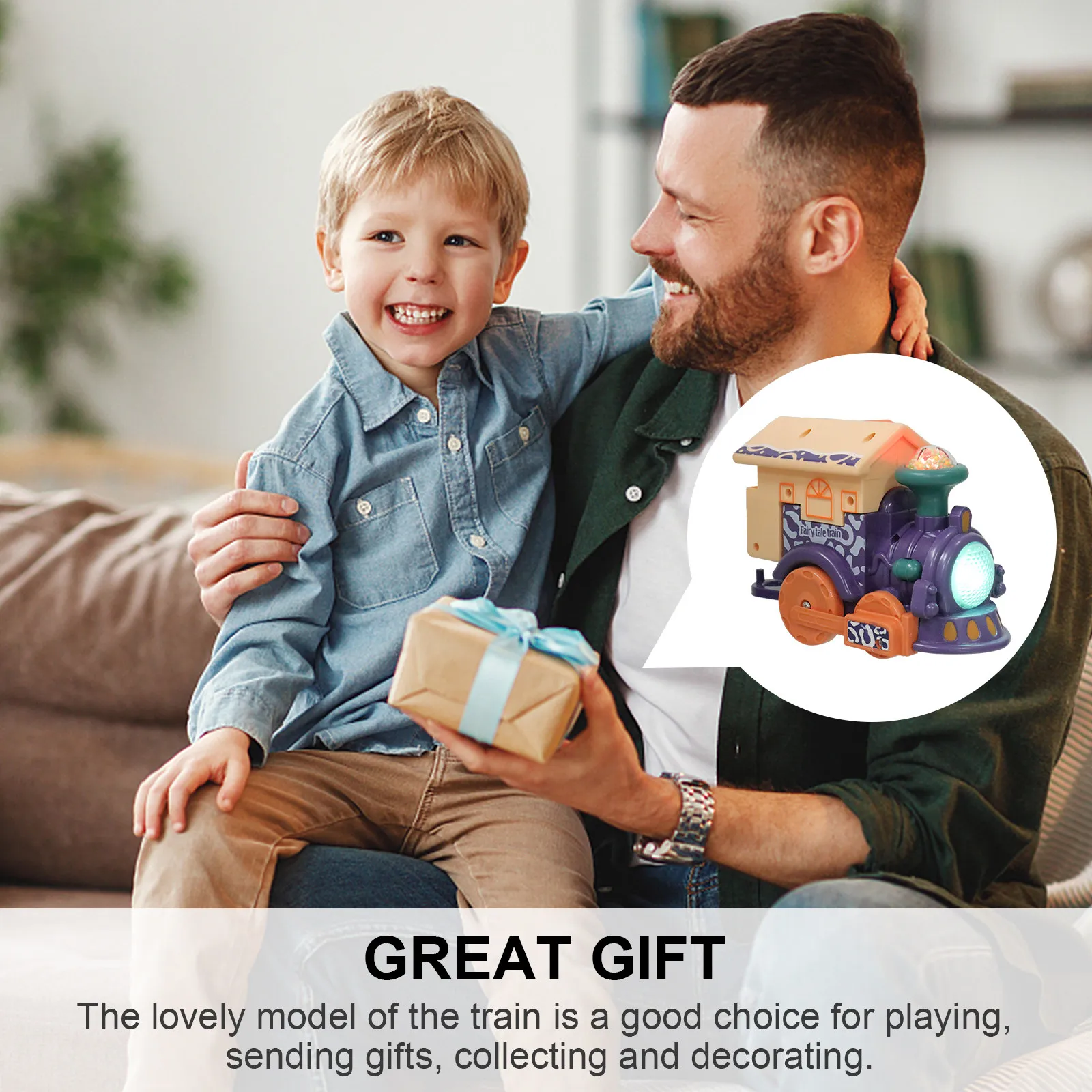 

1Pcs Voice Control Small Train Educational Electric Plaything Purple Simulation Sensing Child Electric Train