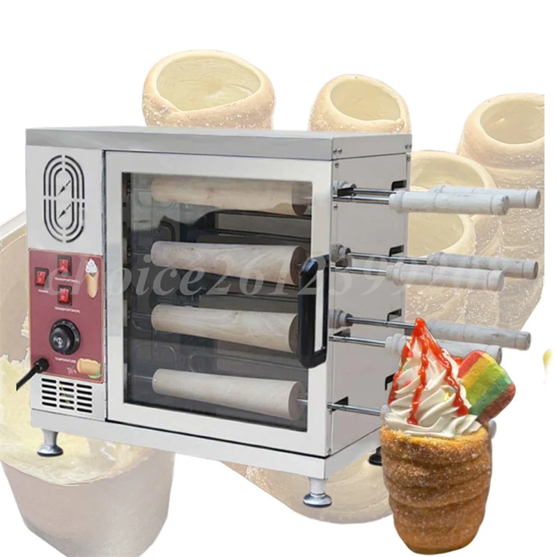 8/16 Rollers Easy to Operate Bread Chimney Roll Machine Electric Hungary Chimney Cake Roller Maker Spiral Donut Cake Roll Oven