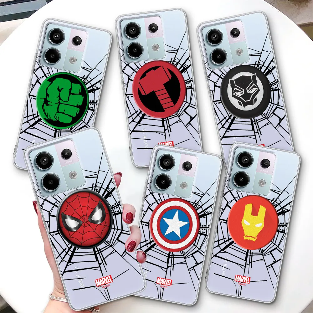 Marvel superhero cartoon logo Case for Xiaomi Redmi 8A 9 9A 9i 9C 10 8 10C 12 7 7A 12C 10X 10A 9T 6A 6 K40 Pro TPU Phone Cover