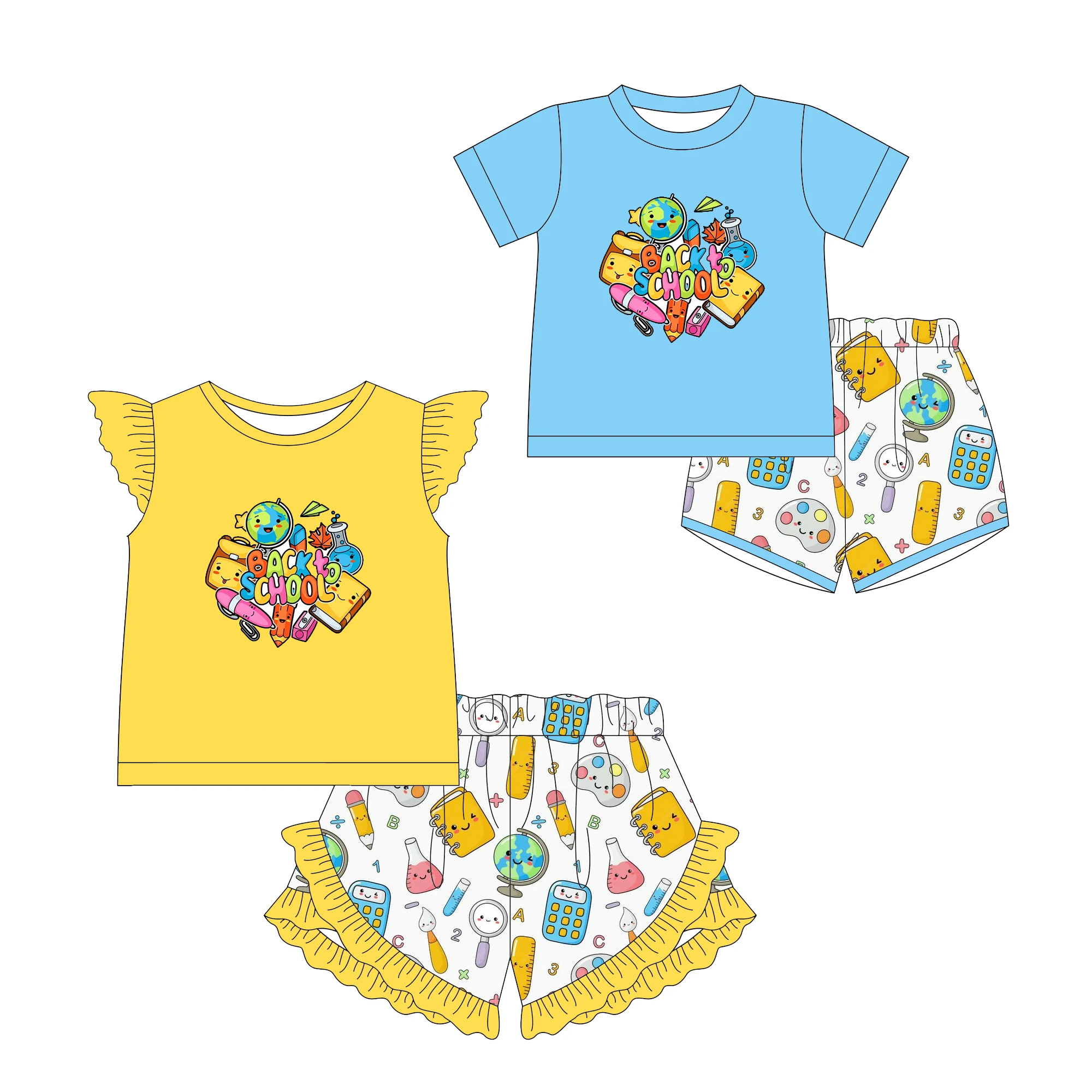 Back To School Toddler Boys Girls Clothes Short Sleeve Scho…