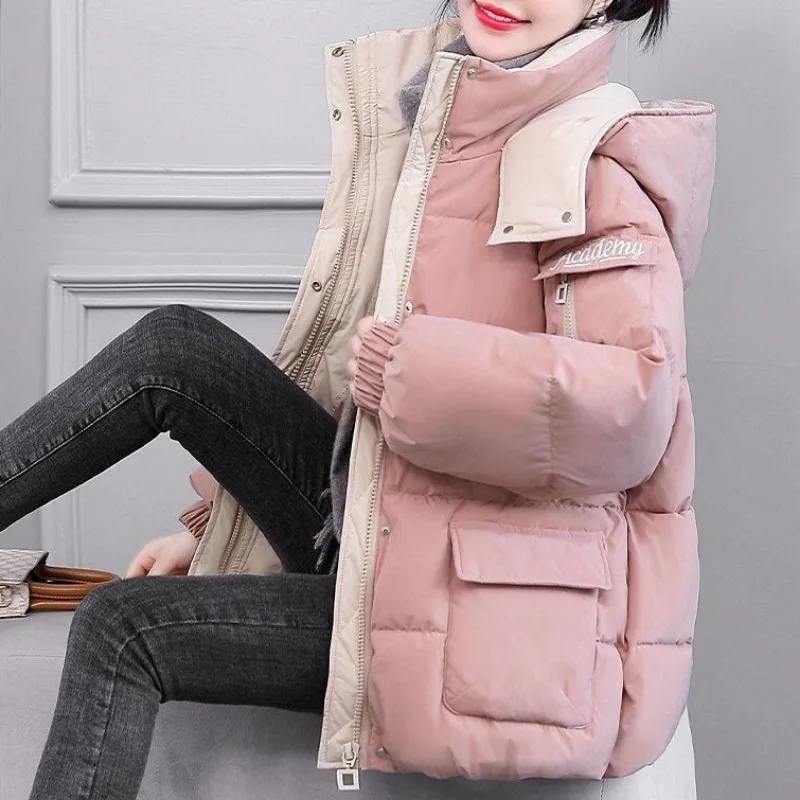 Manteau en duvet de coton pour femme, veste d'hiver, parkas courtes pour femme, optique adt, vêtements d'extérieur à capuche, pardessus polyvalent, temps de loisirs, nouveau, 2023