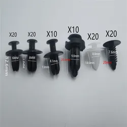 100PCS Mixed Auto Plastic Fastener Screw Rivet Clip For Ford Fiesta Ranger Focus Kuga Mustang S-MAX Transit Mondeo Fusion Esco