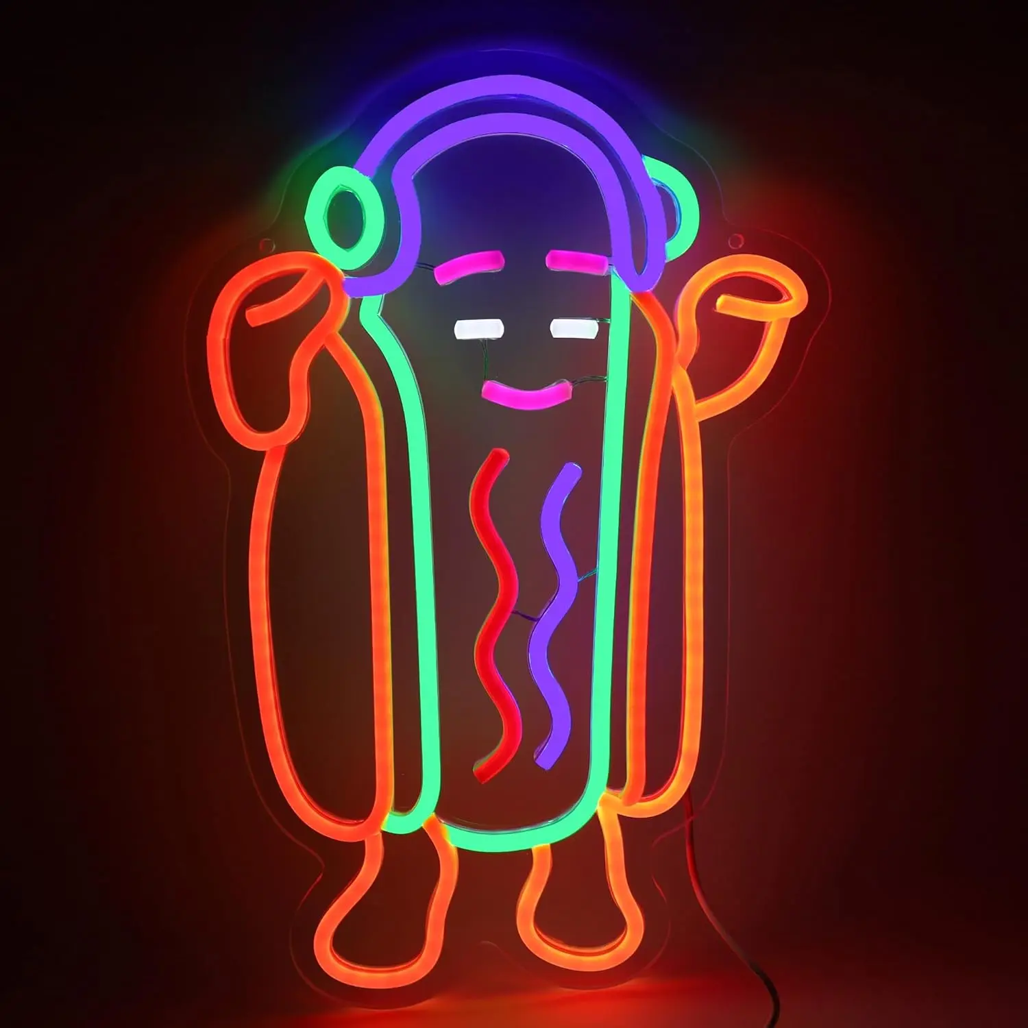 

Music Hot Dogs Neon Sign Dimmable Neon Lights for Bar Bedroom Studio Concert Beach Party Decor Aesthetics Draw Birthday Gifts