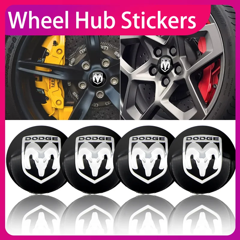 

56mm Car Wheel Center Hub Cap Rim Cover Emblem Wheel Trim decal Stickers For Dodge Caliber Ram 1500 Caravan Charger GrandJourney