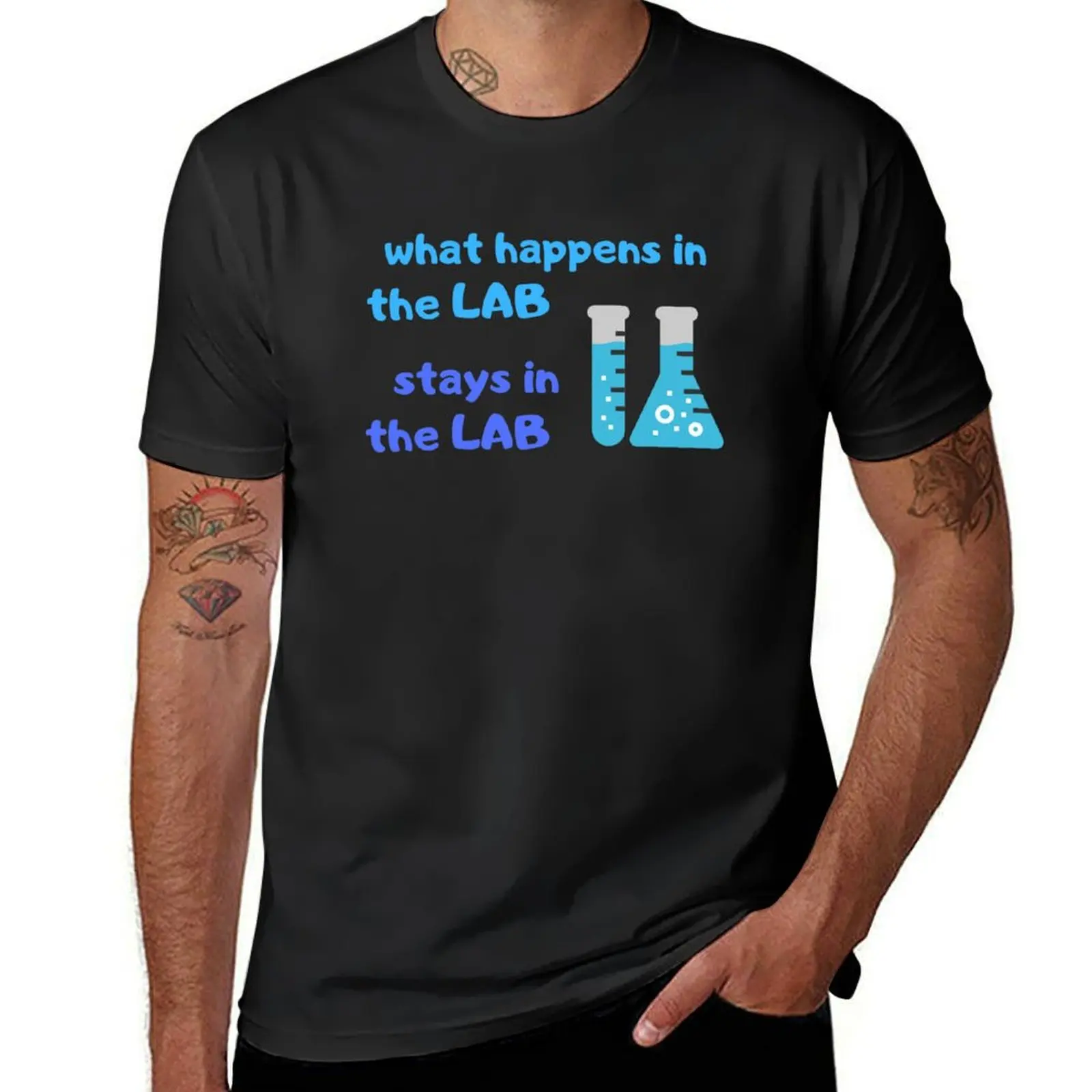 

what happens in the LAB stays in the LAB FUNNY test tubesMicrobiology T-Shirt customs quick drying mens t shirts pack