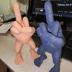 Middle Finger Desktop Decorations 3d Printed Middle Finger Figure with Legs Funny Hand Gesture Resin Creative Ornament Sculpture