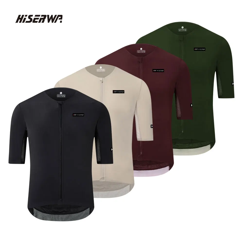 

HISERWA Cycling Jersey MTB Maillot Bike Cycling Jersey SPF 50+ Men Pro Breathable Bicycle Clothing Short Sleeve Cycling Ciclismo