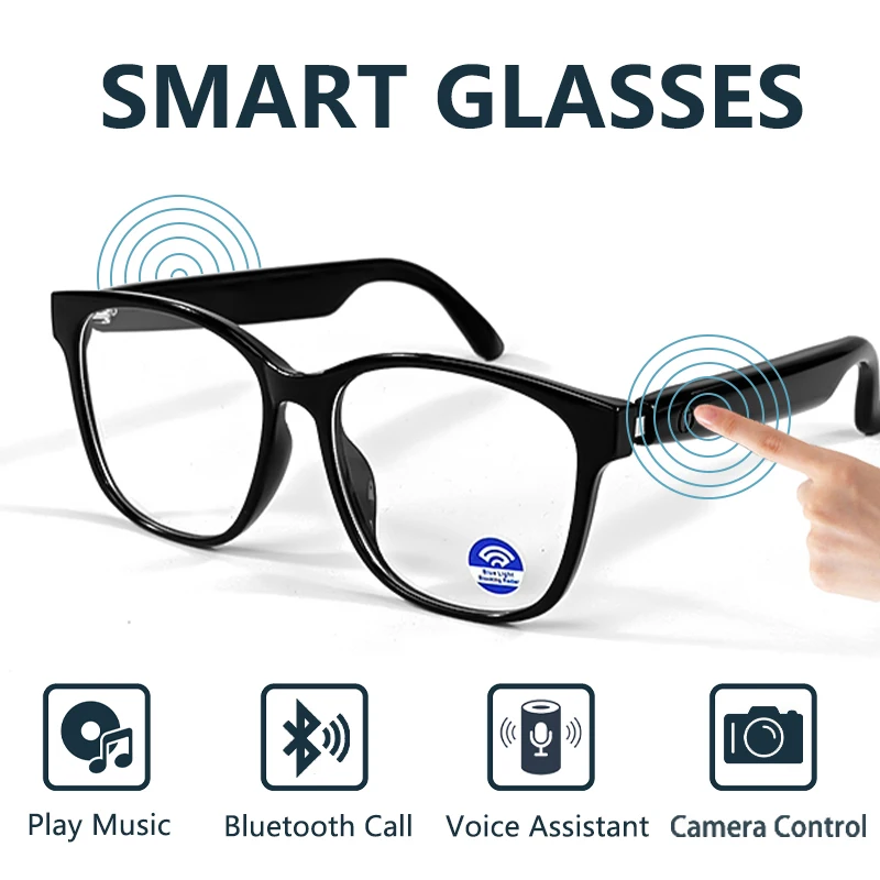 

LIGE Fashion AI Smart Bluetooth Glasses Voice Assistant Bluetooth Call Playing Music Men Women Smart Sunglasses Camera Control