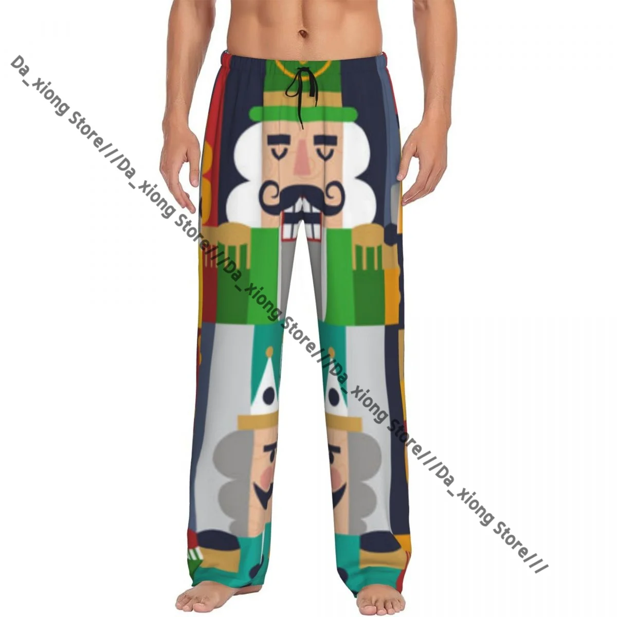

Men's Casual Pajama Sleeping Pants Christmas Nutcrackers Illustration Lounge Loose Trousers Comfortable Nightwear