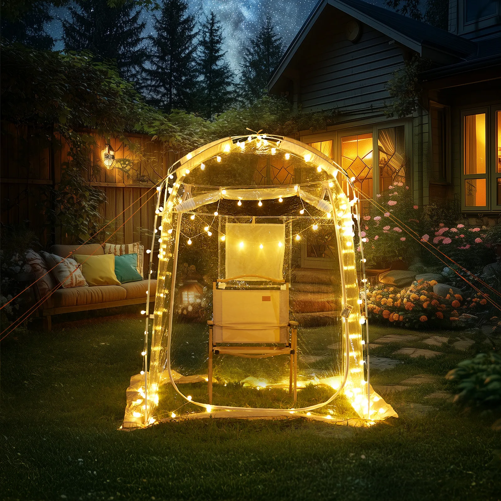 خيمة رياضية خيمة فورية مأوى مقاوم للطقس لشخص واحد خيمة فقاعية شفافة #2