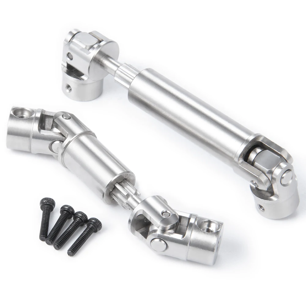 YEAHRUN 2Pcs Stainless Steel Drive Shafts Center CVD Driveshaft for 1/18 TRX4M Bronco Defender Upgrade Parts