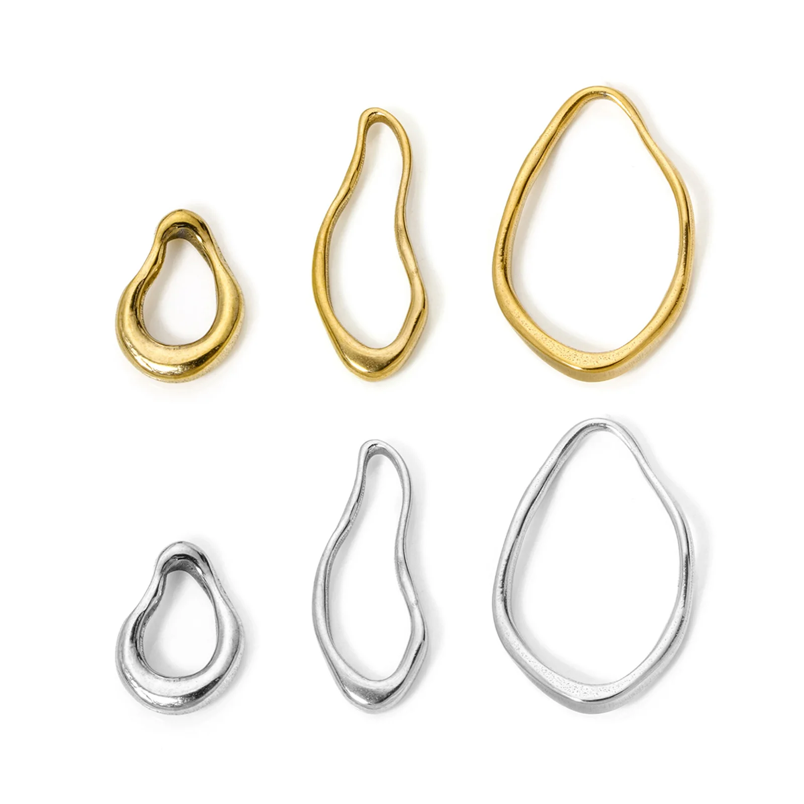 2pcs 18K Real Gold Plated Charms Irregular Geometric Drop Stainless Steel Pendants For Women DIY Necklace Earrings Jewelry Gift