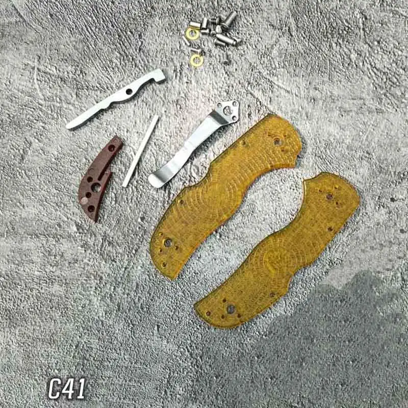 

1 Set Custom Made ULTEM PEI Handle Scales For Spyderco C41 Folding Knife