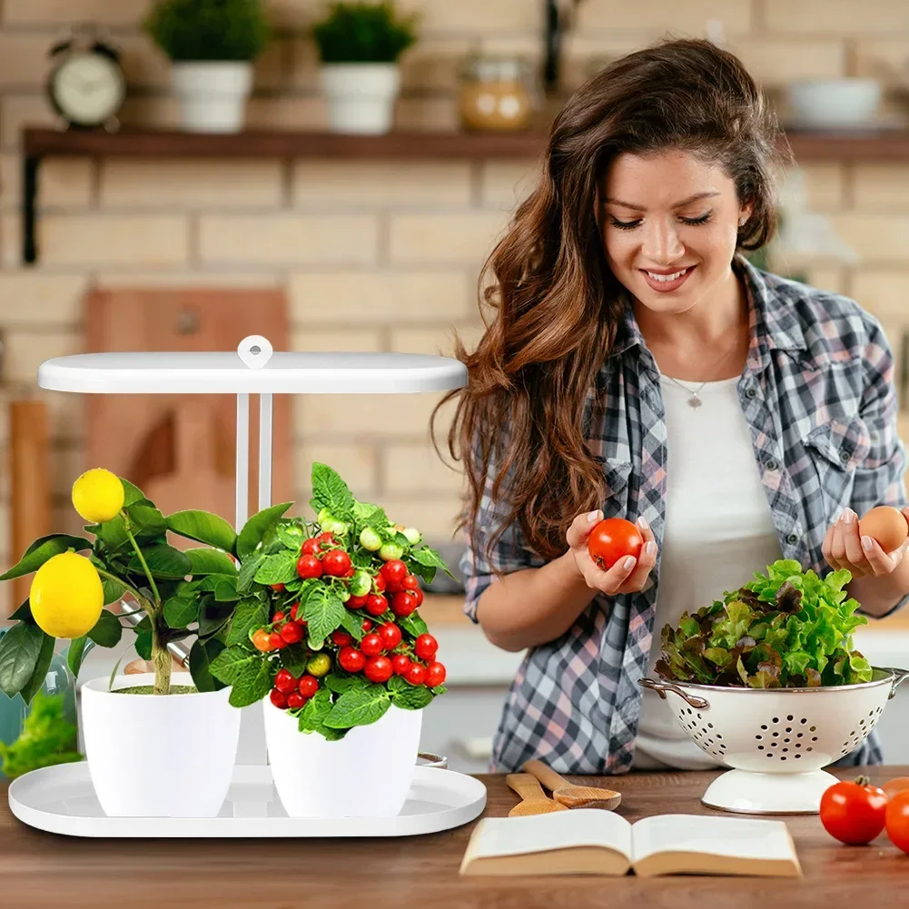 10W Full Spectrum LED Grow Light 2/4/8H Auto on/Off Timer 4-Level Dimmable Height Adjustable for Home Indoor Desk Plant Lighting