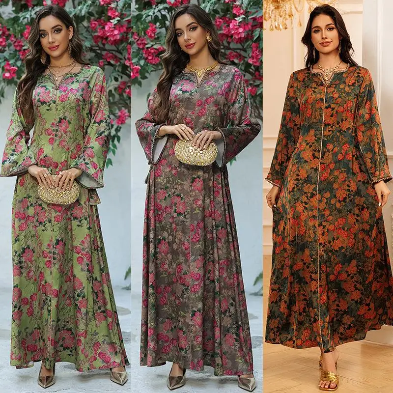 

Ultra Soft Fabric Printed Dr Robe for Home Comfortable Women's Ethnic Costume Stage Performance Traditional Chinese Clothing