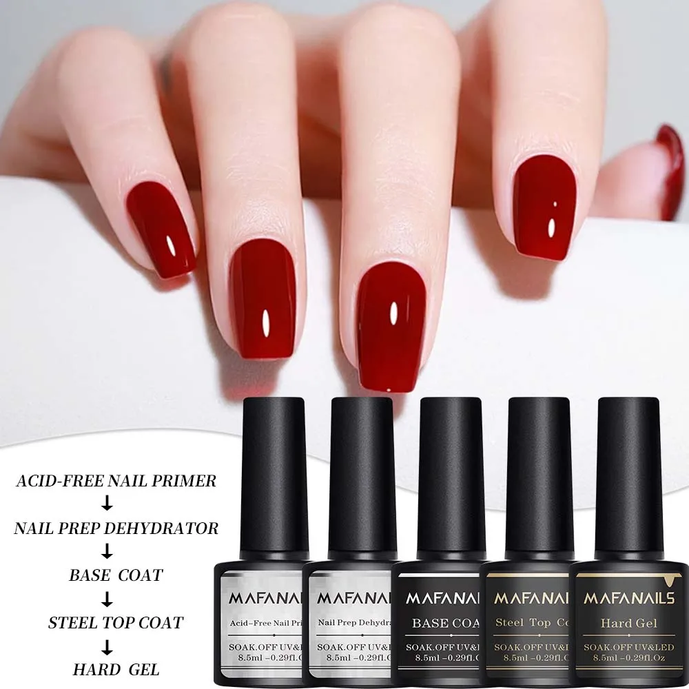 Set di smalti per unghie con base superiore da 8,5 ml Senza salviette Gel per nail art a lunga durata UV LED Semipermanente Soak off Vernice Gel per unghie funzionale