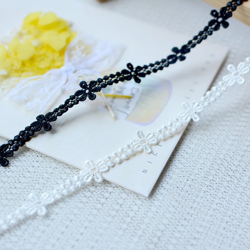 28 ярдов, 1 см, белая и черная вышитая кружевная отделка, материал для одежды ручной работы, «сделай сам», ткань для одежды, рукоделие, Швейные аксессуары H181