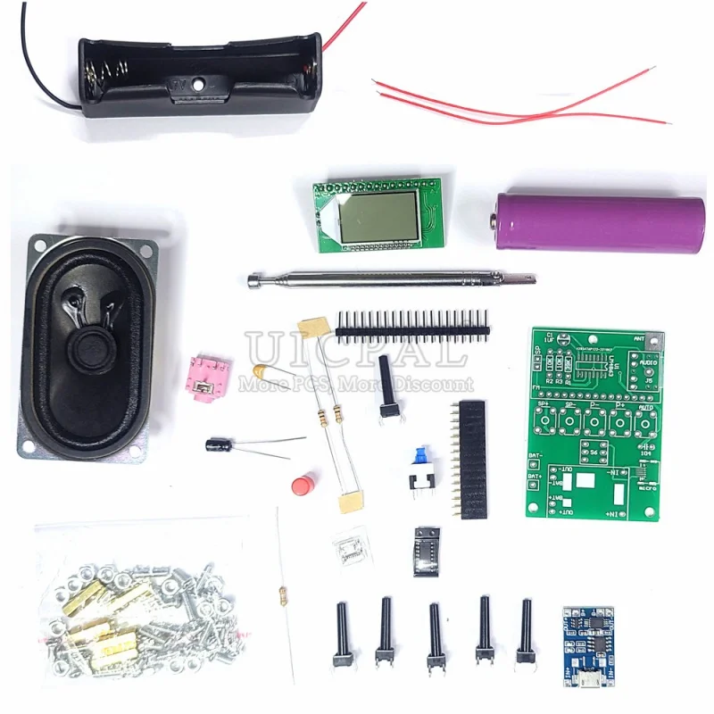 DIY FM Radio Receiver Module  Electronic Kit  76-108MHz DIY Radio Speaker Kit Display Frequency DIY Soldering Project Practice