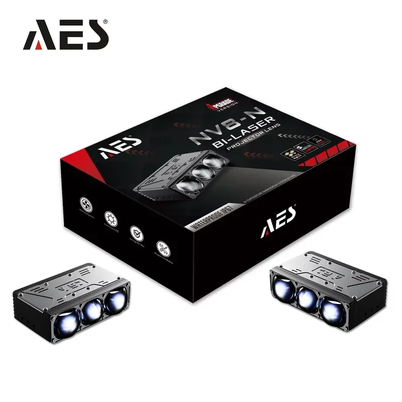 AES Three Bi-led Projector Auxiliary Lens 90W 10 Meters 1300LX Powerful Flat Cut off Car LED Grille Light