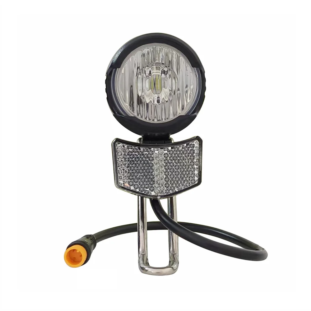 AliExpress Ebike LED Headlight Accessories 36V 48V Lamp 3pin Waterproof Connector Built-in Horn Front Light for Electric Scooters Bicycles