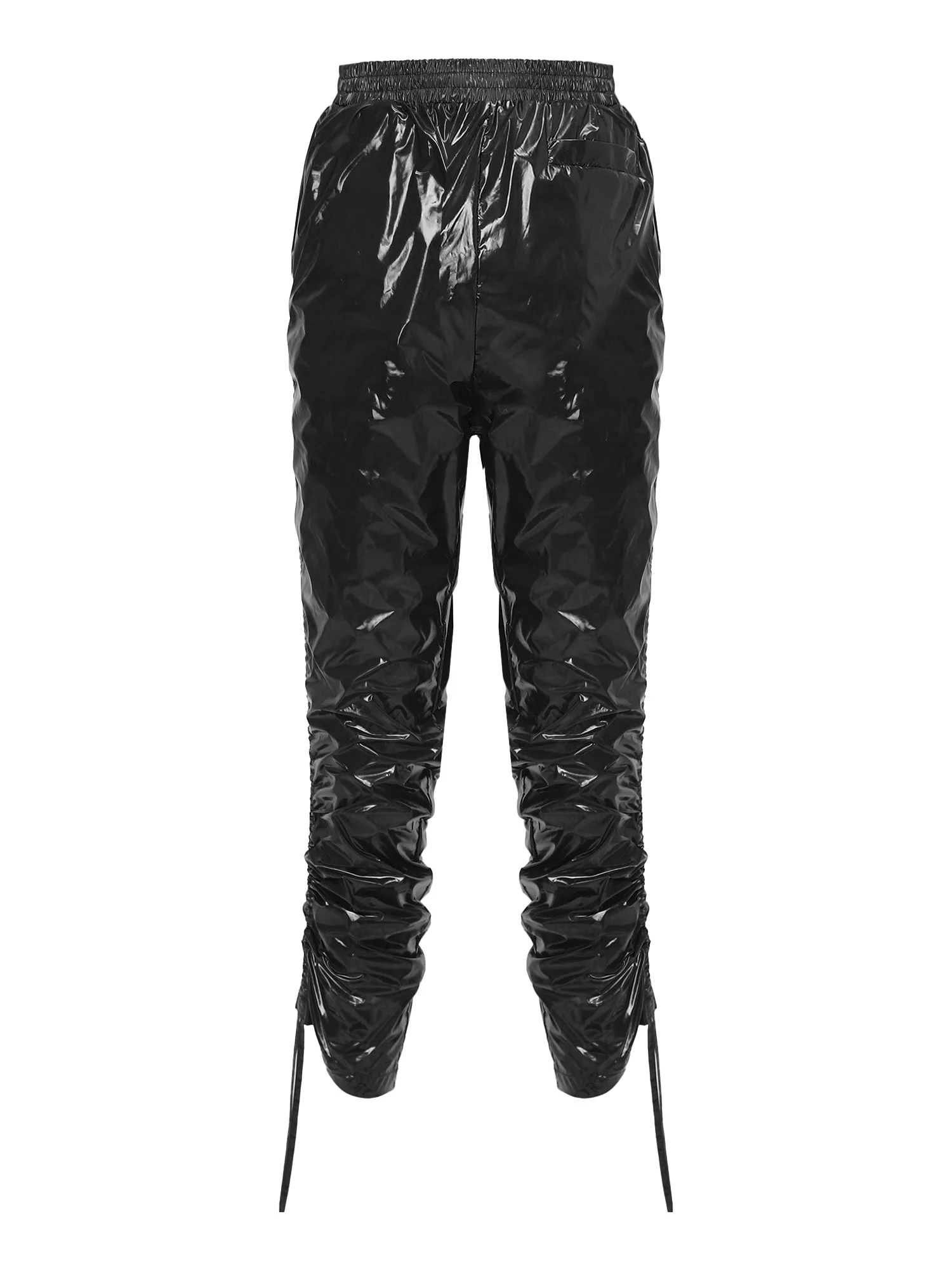 

Y2K Holographic Women's Metallic Top Glitter Trousers Club Set Tracksuit Jogging Suit Waterproof Diapers Disco Hip Hop Costume