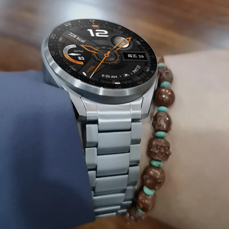 Titanium Grey No Gaps Strap For Huawei Watch 3 Pro / Watch 3  Pro New,Pure Titanium Watchband Butterfly Clasp,Bracelet with box