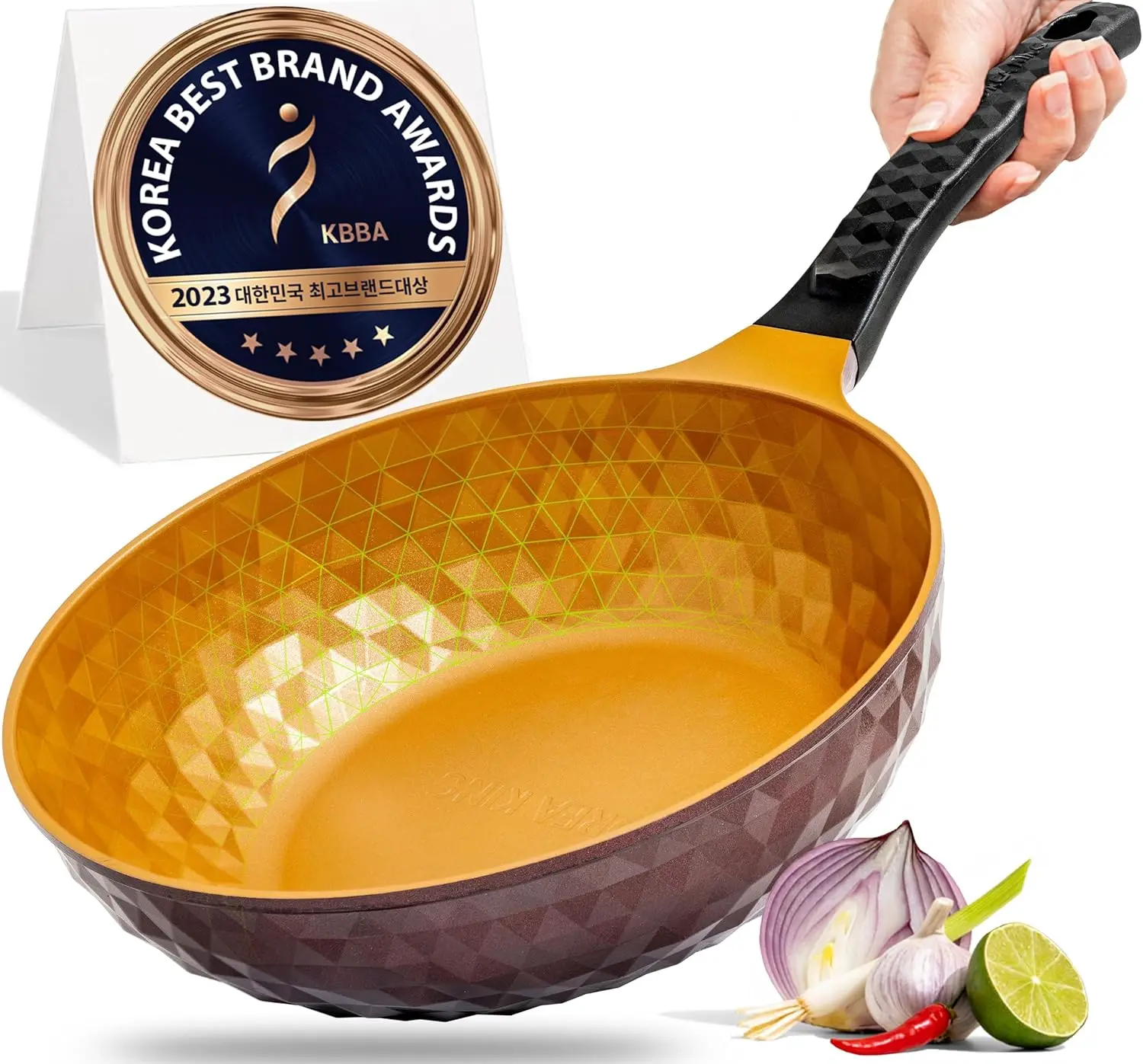 

11" Non-Stick Flat Bottom Wok Pan - Titanium Coated, PFOA-Free, Oil-Free Cooking for Healthy Stir-Fry