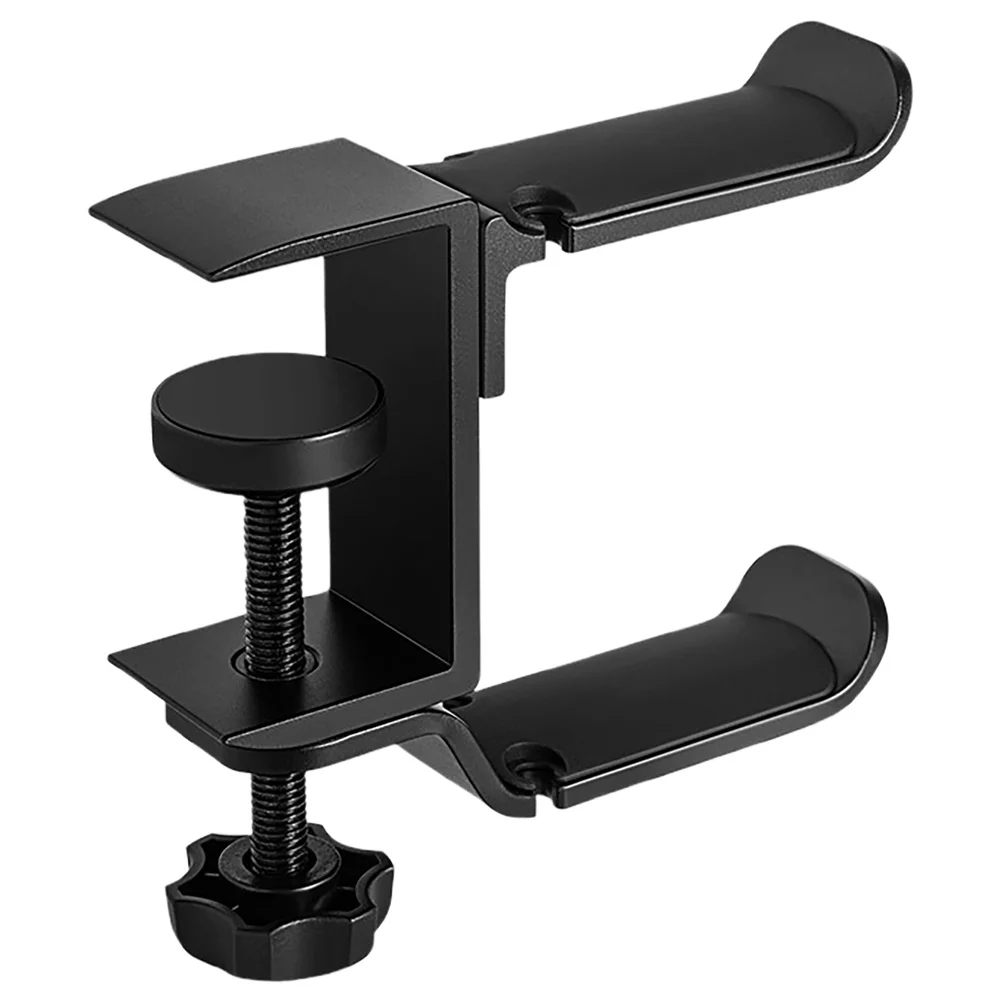 

Dual Headphone Rack Clamp on Desk Holder Gaming Headset Stand Space Saving Headphones Hook Desk Holder Headphone Holders