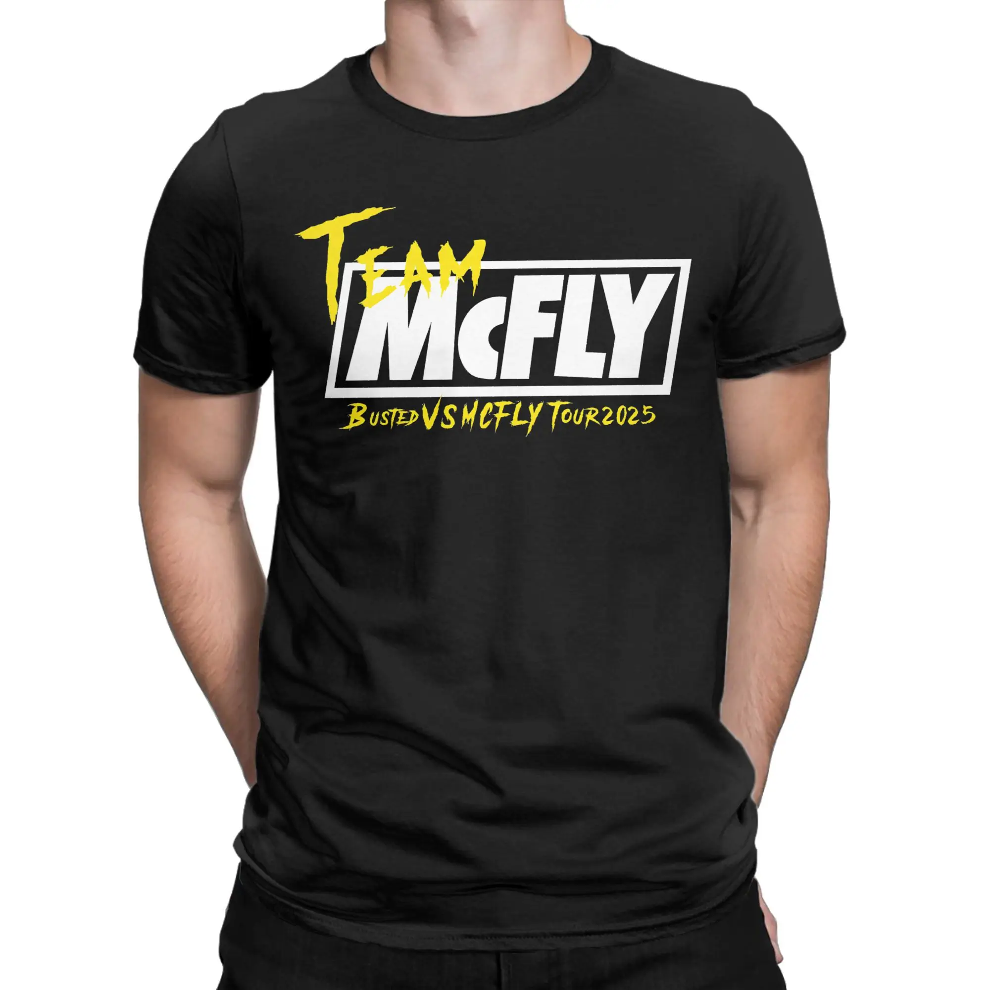 Busted Retro Music McFly Concert Tour 2025 Men's T Shirts Pop Rock Casual Tees Short Sleeve Crewneck T-Shirts Cotton Unique Tops