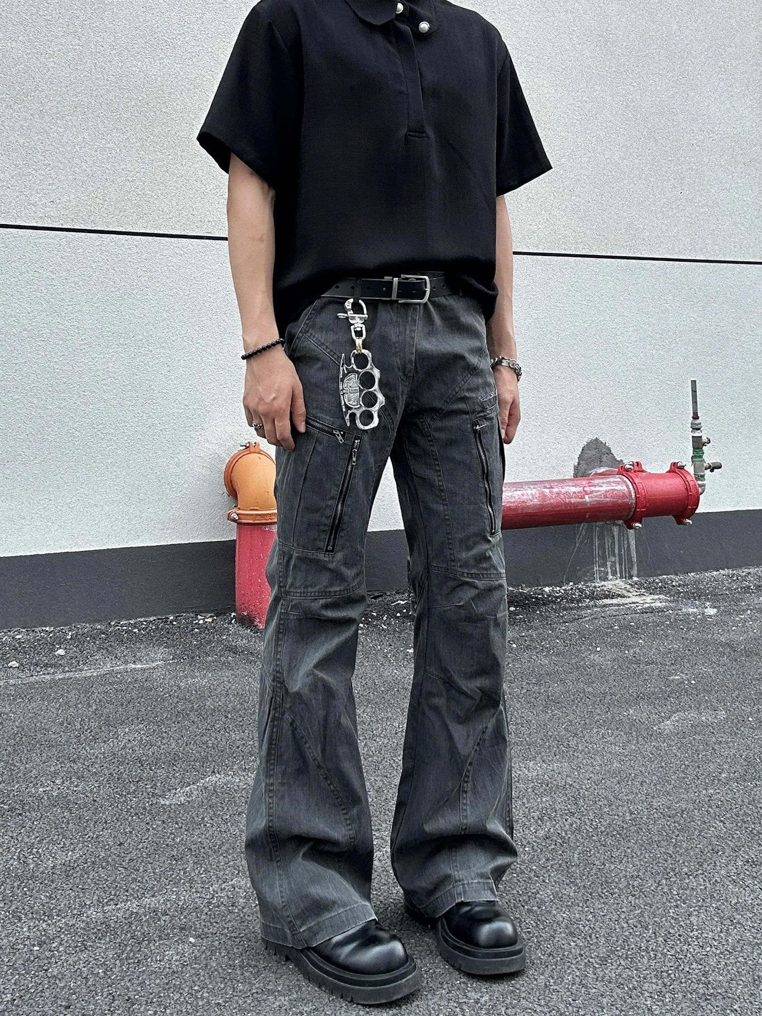 

Джинсы-клеш в стиле ретро с американским дизайном молнии, создающие ощущение элитности, для мужчин и женщин, для уличного стиля и работы