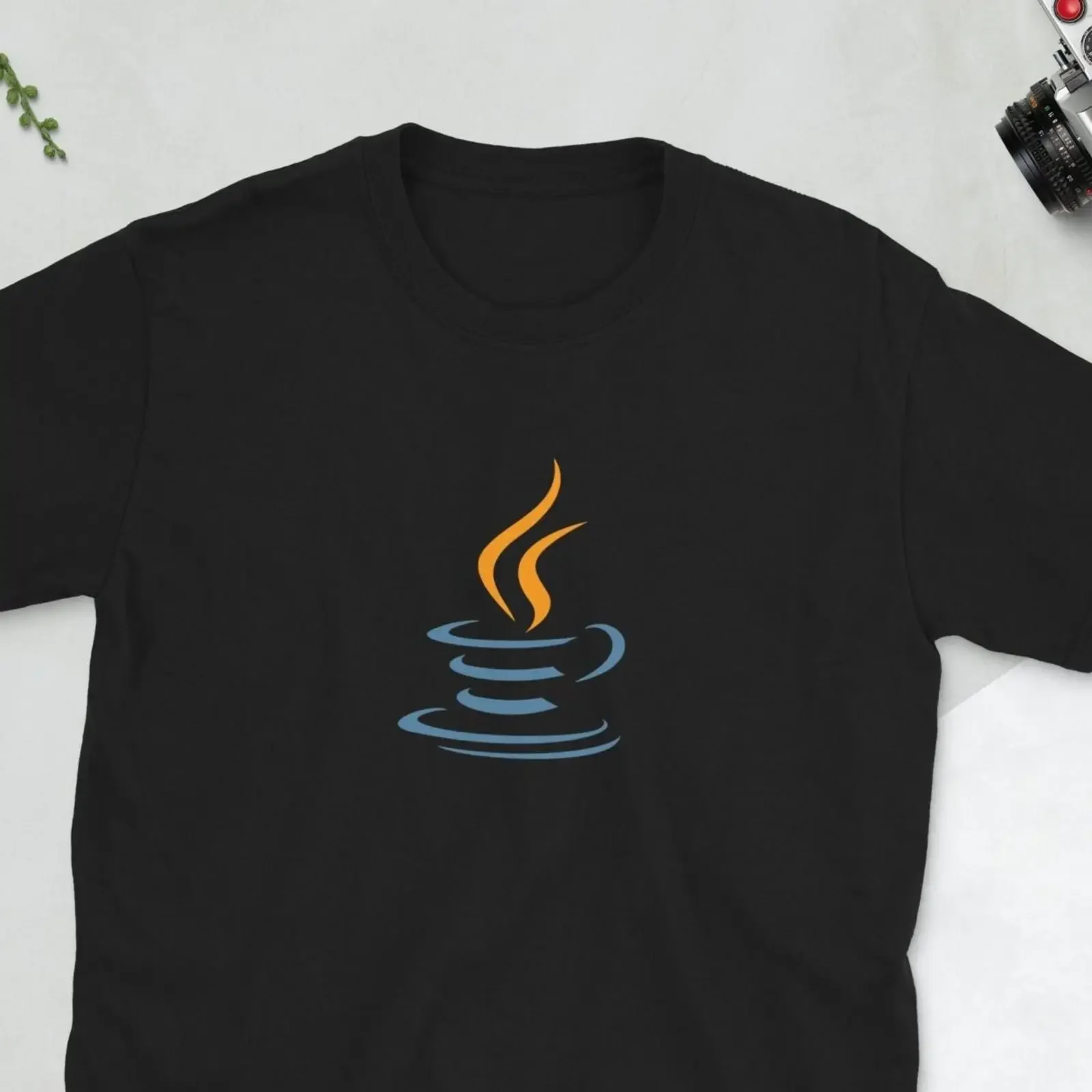 Java Coffee Logo T Shirt Programmer Coder for Software Engineer Developer Programming Casual vintage Washed streetwear