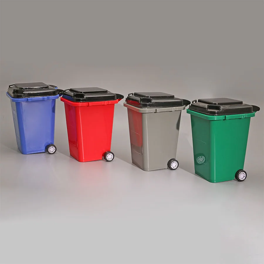Fun Rolling Wheel Style Dual-purpose Pen Holder, Creative Mini Desktop Trash Can Multifunctional Stationery Storage Organizer