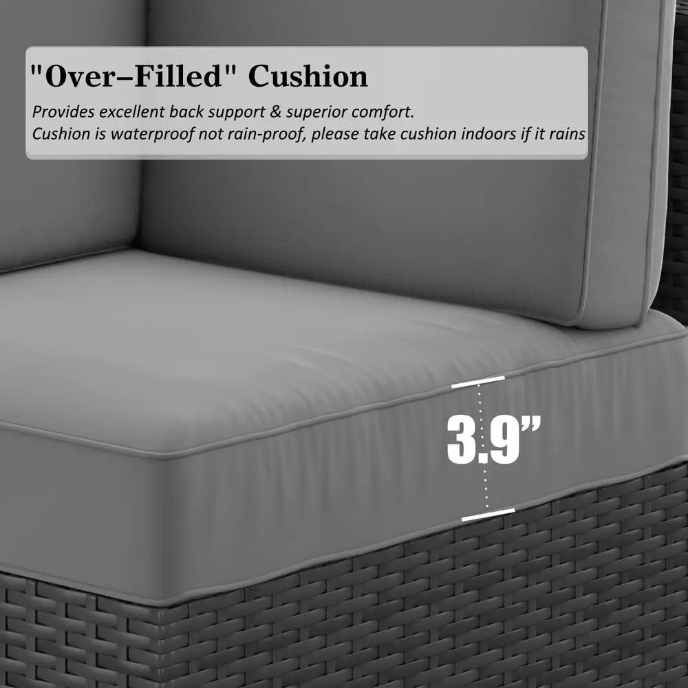 8-Piece Outdoor Wicker Sofa Set with 44 Gas Fire Pit Table and Coffee Table image 3
