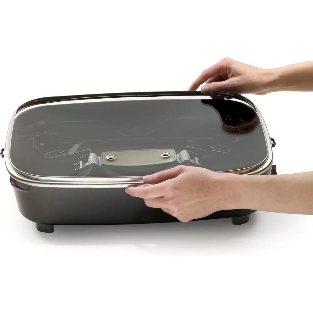 16インチ電動折りたたみスキレット、ブラック