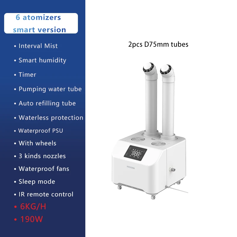 6L/h IR Remote Huge Air Humidifier Ultrasonic for Plant Cultivation Mushroom Greenhouse Moisture Humidicator